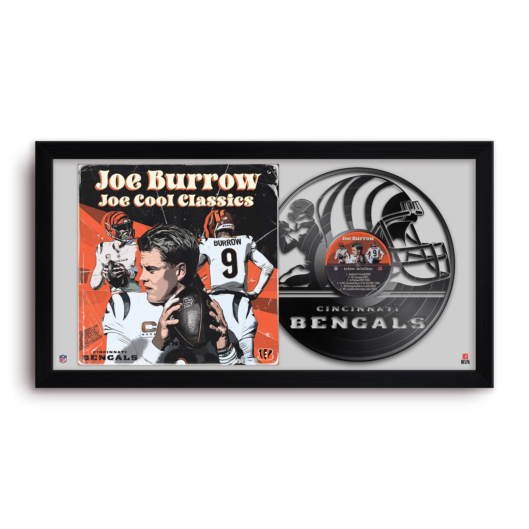 Joe Burrow Cincinnati Bengals 14" x 26" Framed Art Vinyl Album Print