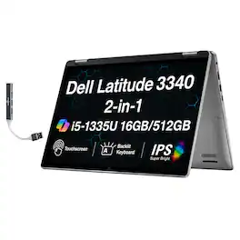 Dell - Upgraded - Latitude 3340 2-in-1 Laptop 13.3 FHD (Intel i5-1335U, 16GB LPDDR5, 512GB PCIe SSD, Intel Iris Xe, Win 11 Pro) - Titan Gray