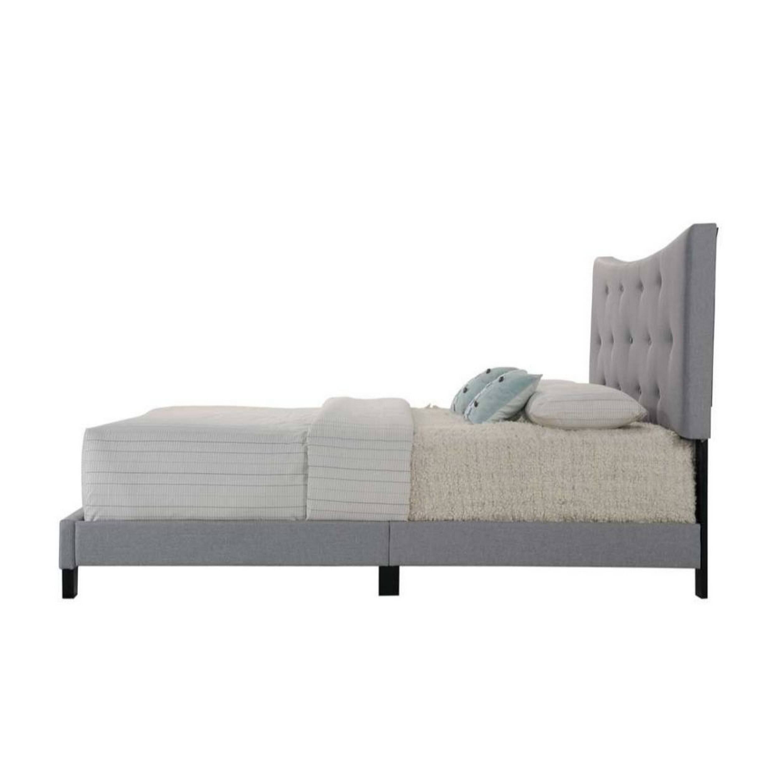 Alt View 1. Manhattan Lane - Luxurious Contemporary Style Upholstered Queen Bed - Grey.