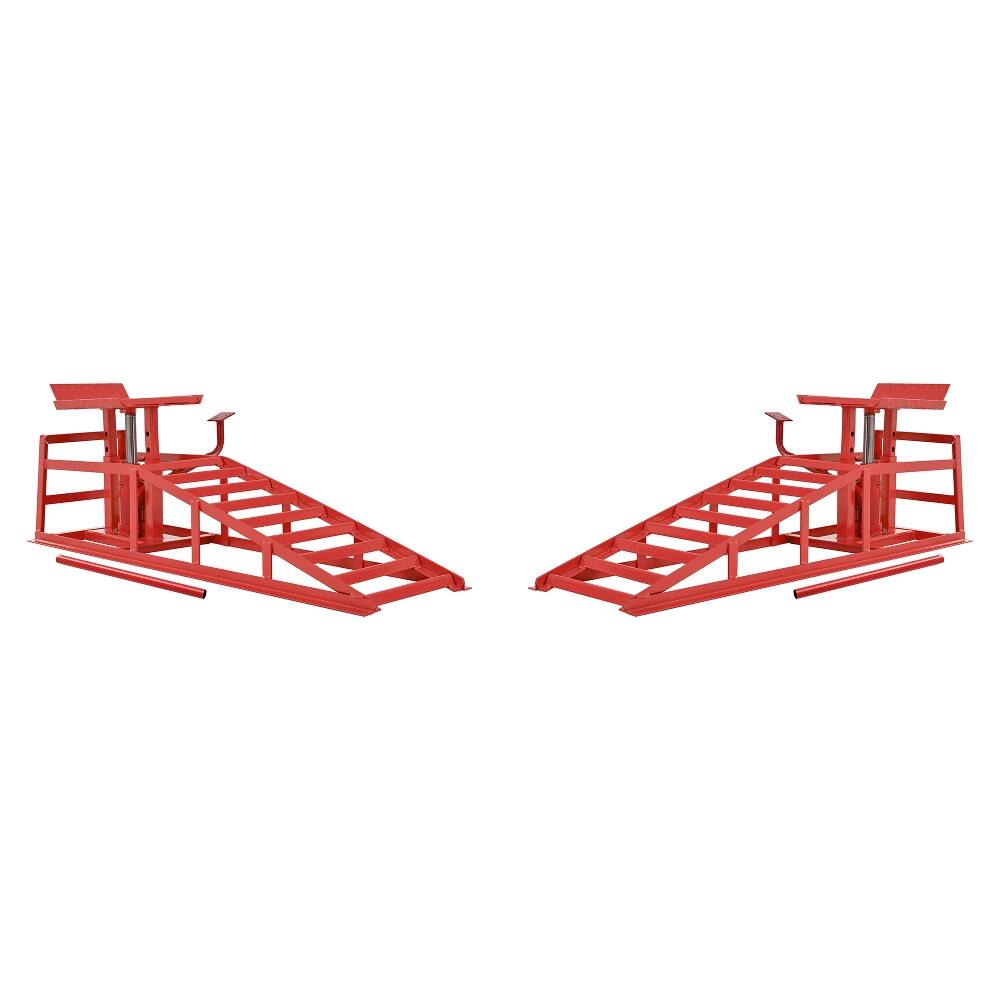 Alt View 7. Ropilly - Ropilly 5 Ton Hydraulic Car Ramps Truck Service Lifts with Pedal Red 2 Pack.