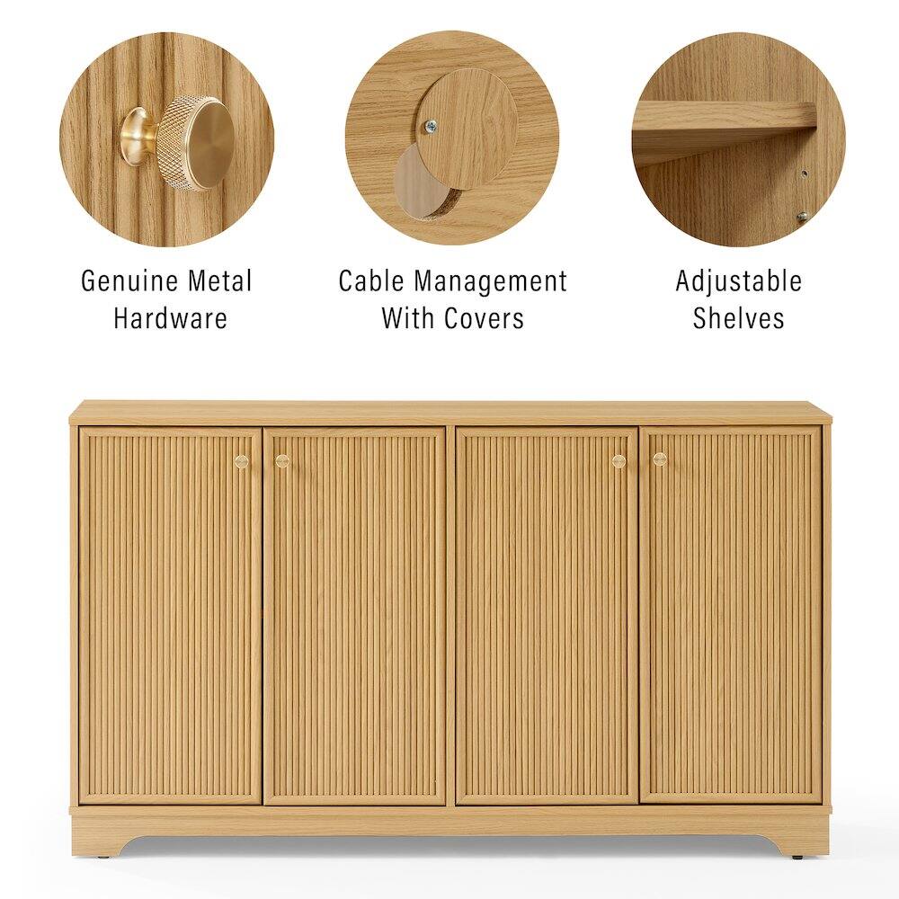 Genuine Metal Hardware, Cable Management With Covers, Adjustable Shelves