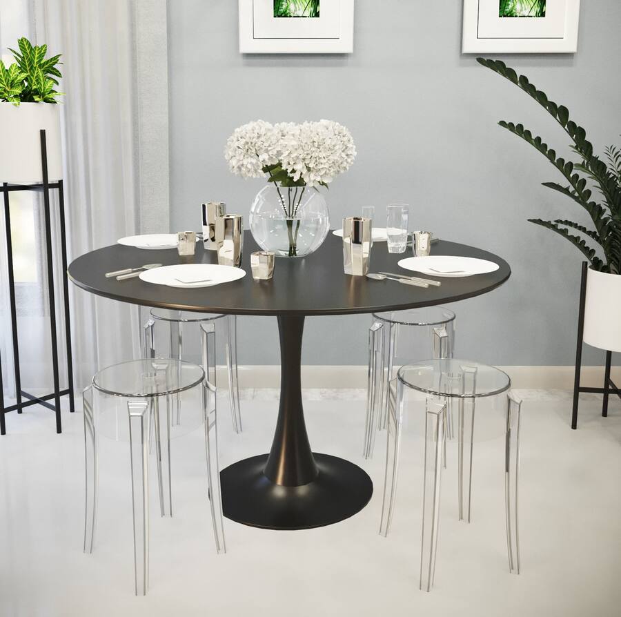 Dining Table Stool LeisureMod Averill Modern Plastic Dining Stool, Durable Counter Height ...