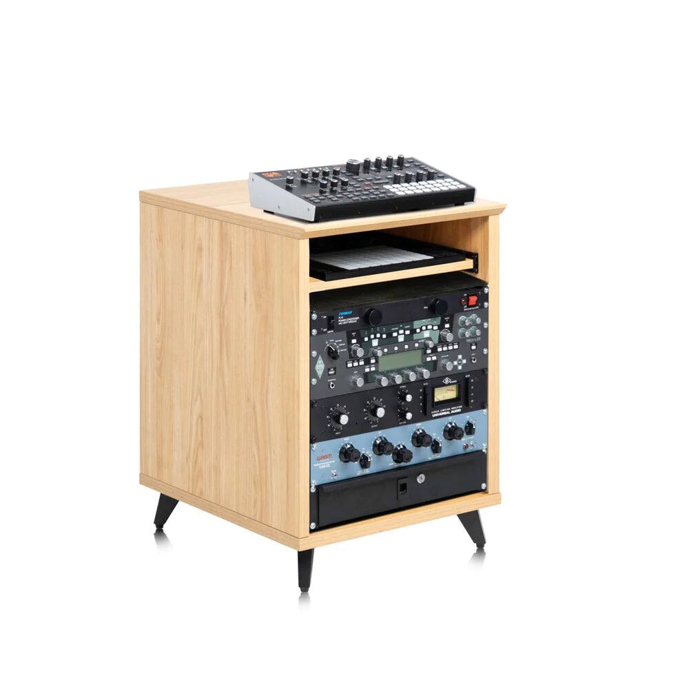 Alt View 2. Gator Frameworks - Elite Furniture Series 10U Studio Rack Table in Natural Maple with Slide-Out Tray - Natural Maple Matte Finish.
