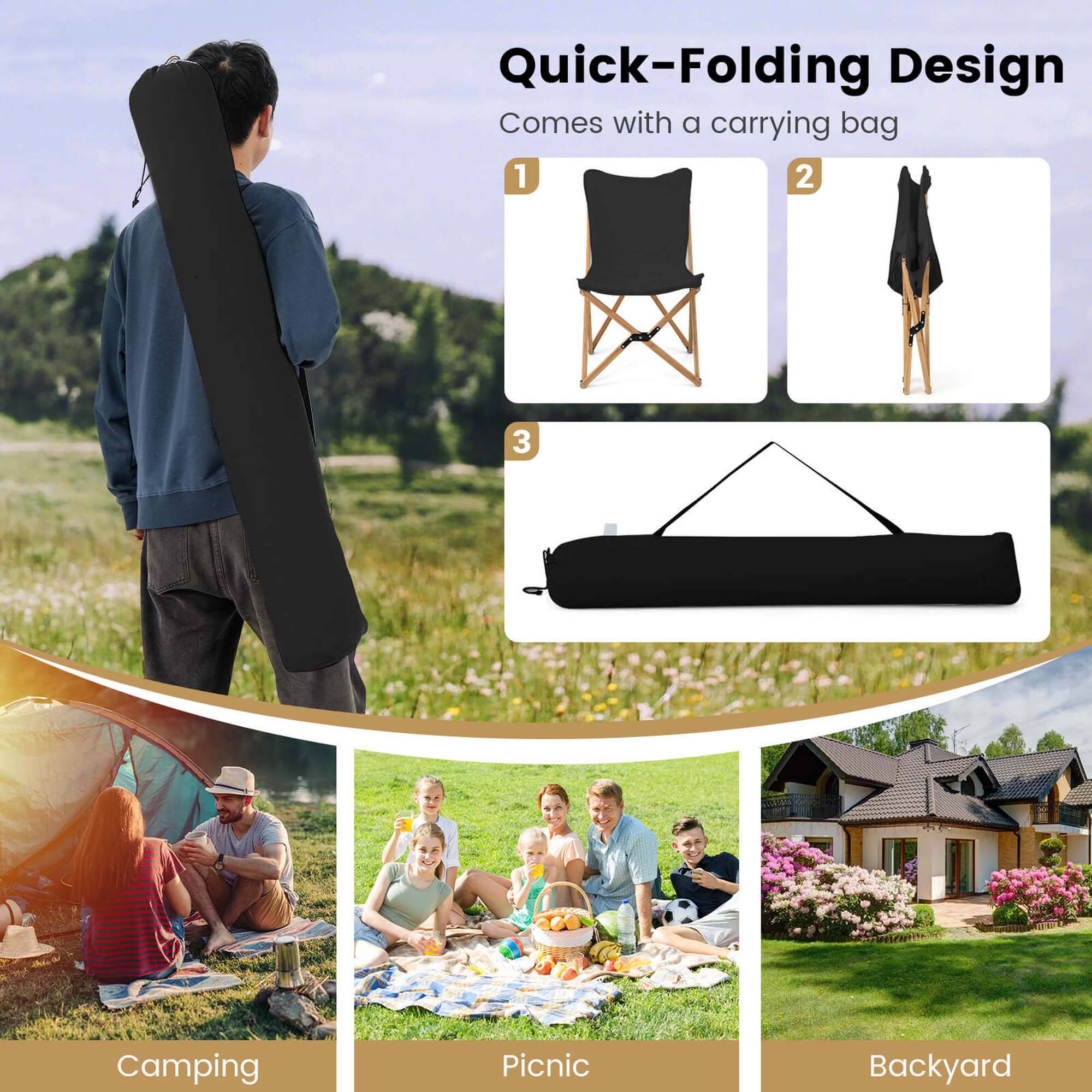 Quick-Folding Design Comes with a carrying bag 1 2 3 Camping Picnic Backyard