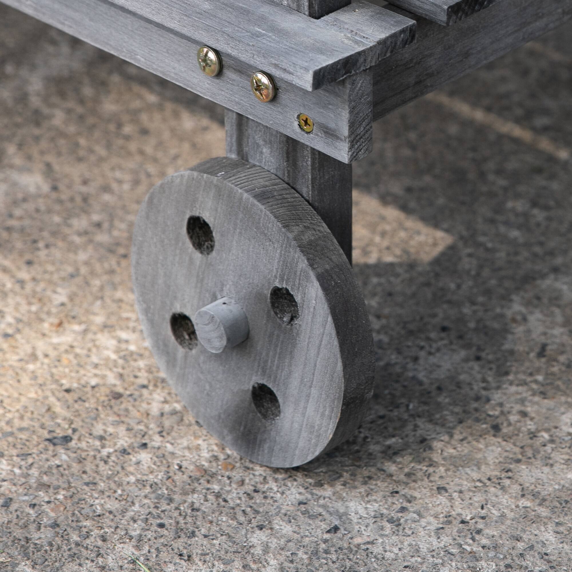 Alt View 7. Outsunny - 36" Wooden Potting Bench Work Table with 2 Removable Wheels, Garden Workstation with Removable Sink - Gray.