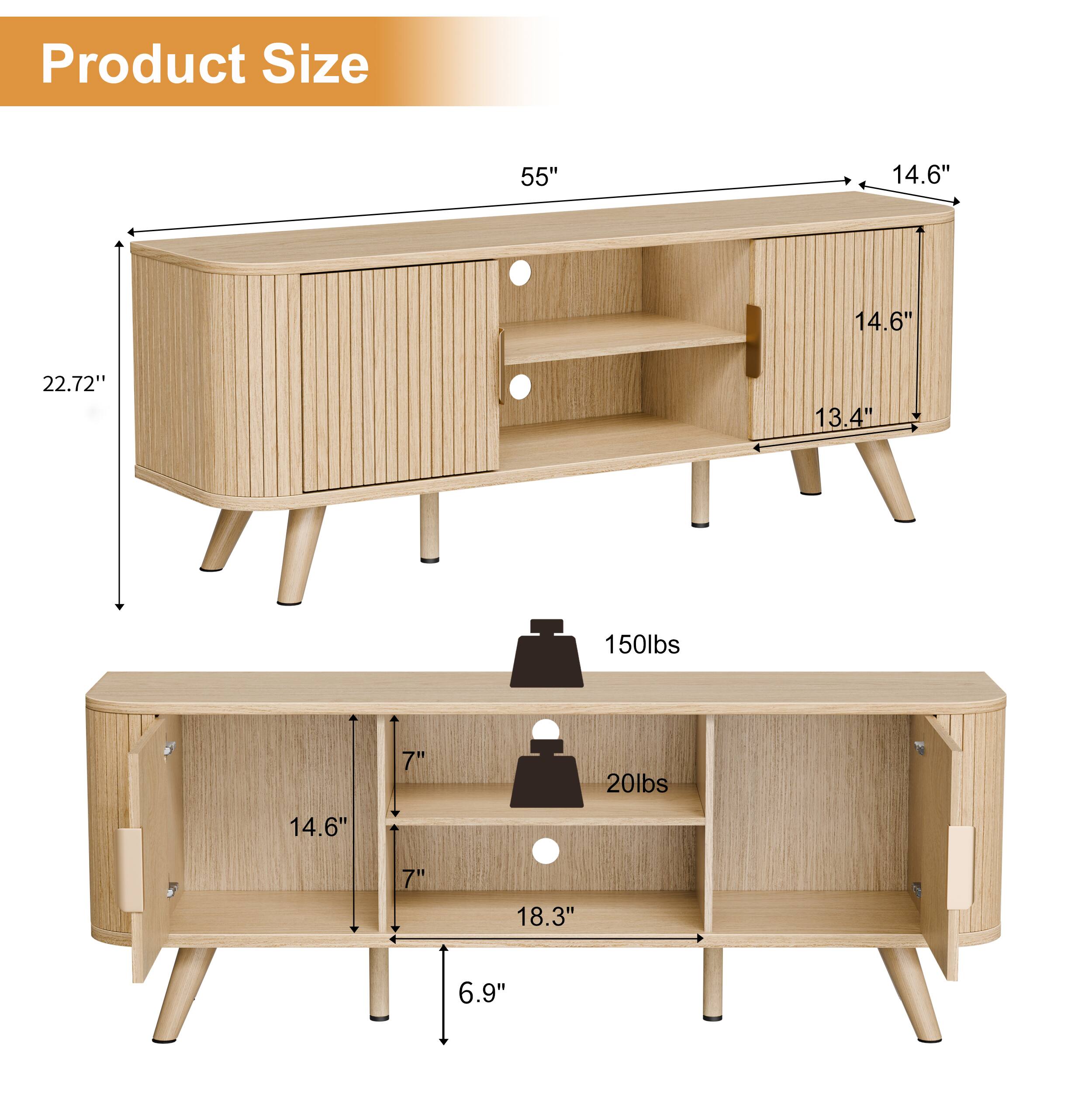 Product Size
55"
14.6"
14.6"
22.72"
13.4"
150lbs
7"
20lbs
14.6"
7"
18.3"
6.9"