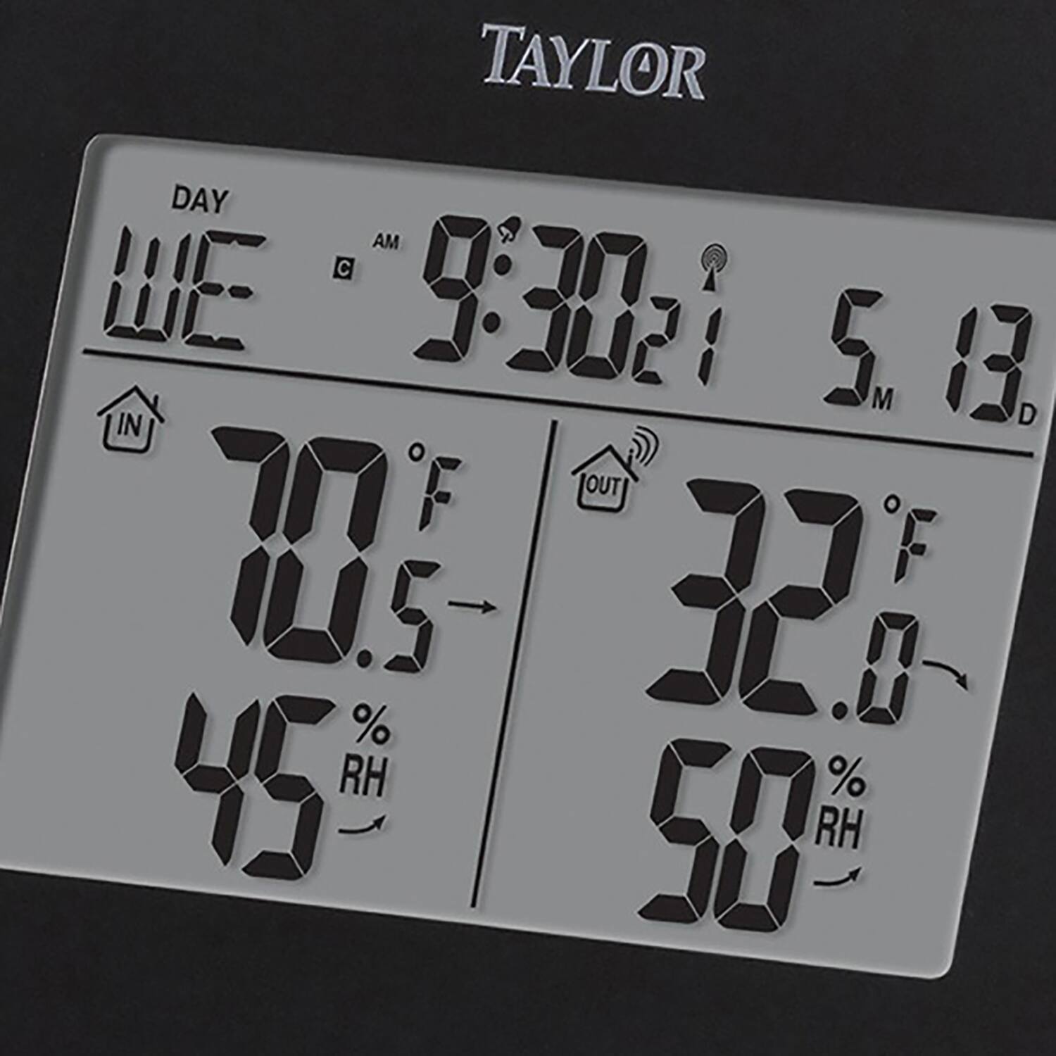 TAYLOR

DAY: WED

TIME: 9:30 AM

DATE: 5/13

IN:
- TEMP: 70.5°F
- RH: 45%

OUT:
- TEMP: 32.0°F
- RH: 50%