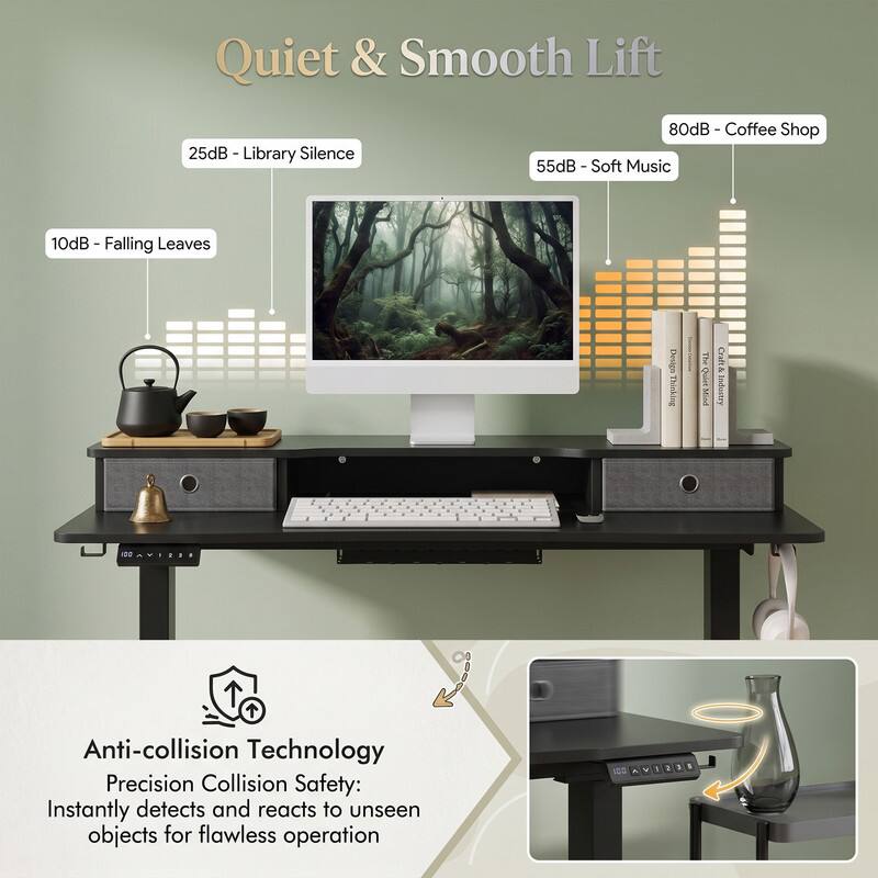 Quiet & Smooth Lift

25dB - Library Silence
80dB - Coffee Shop
55dB - Soft Music
10dB - Falling Leaves

Design Thinking
The QuietMir Craft& Industry

Anti-collision Technology
Precision Collision Safety: Instantly detects and reacts to unseen objects for flawless operation