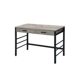 Manhattan Lane - Built-in USB Port Writing Desk, Light Weathered Oak and Black - Gray, Black
