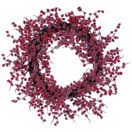 Vickerman - 28" Winter Icy Berry Wreath - Red