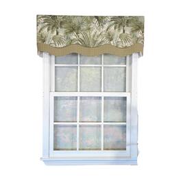 RLF Home - Helecho Glory 100% Cotton Rod Pocket Lined Window Valance 50" x 16" - Green