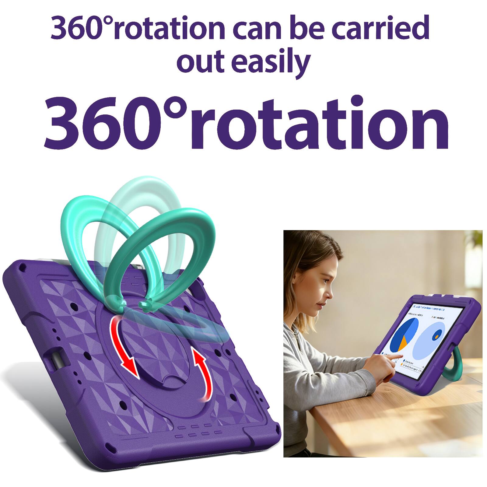 360° rotation can be carried out easily  
360° rotation