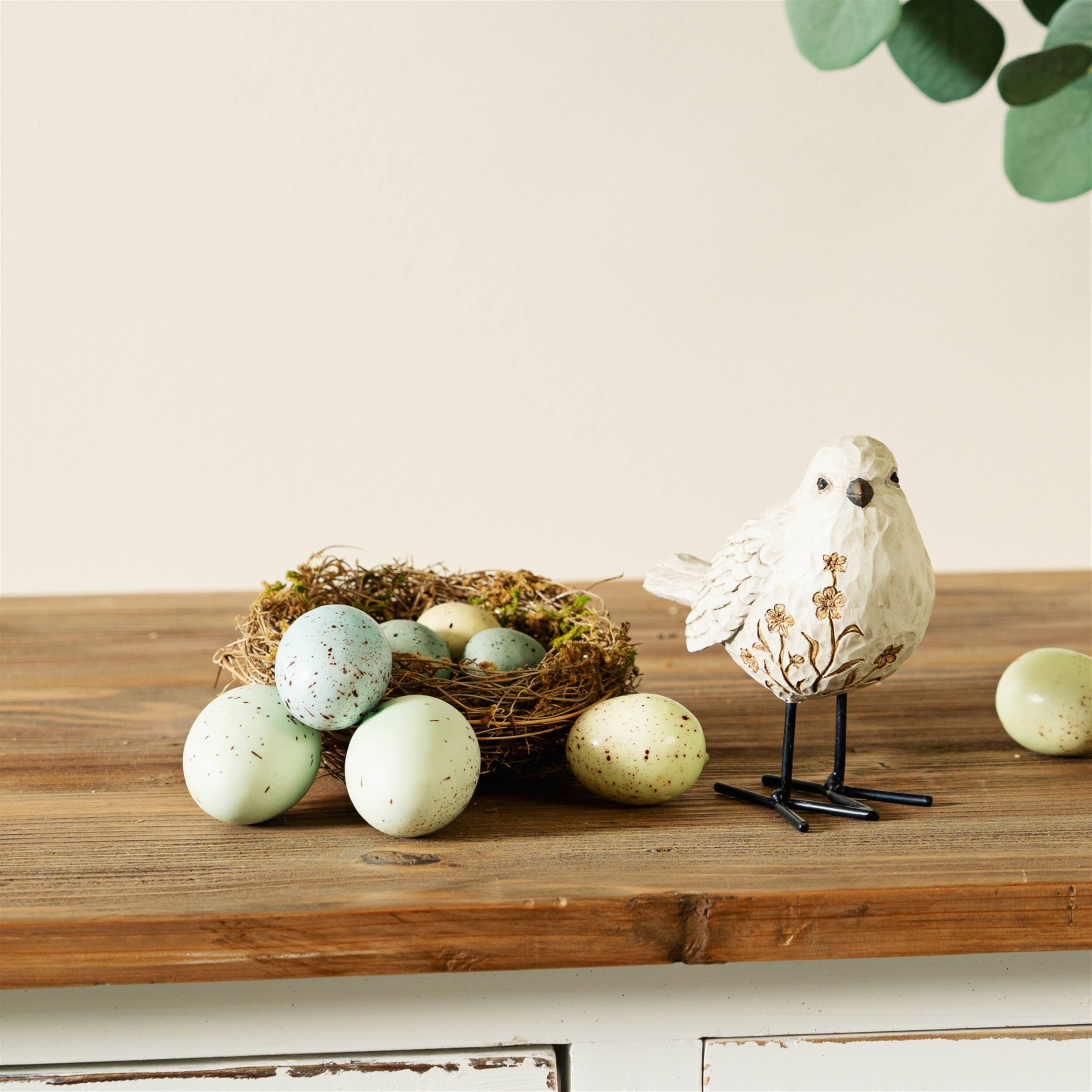 Angle. BreeBe - Bird Egg Filler Decor (Bag of 16) - Blue, Green.