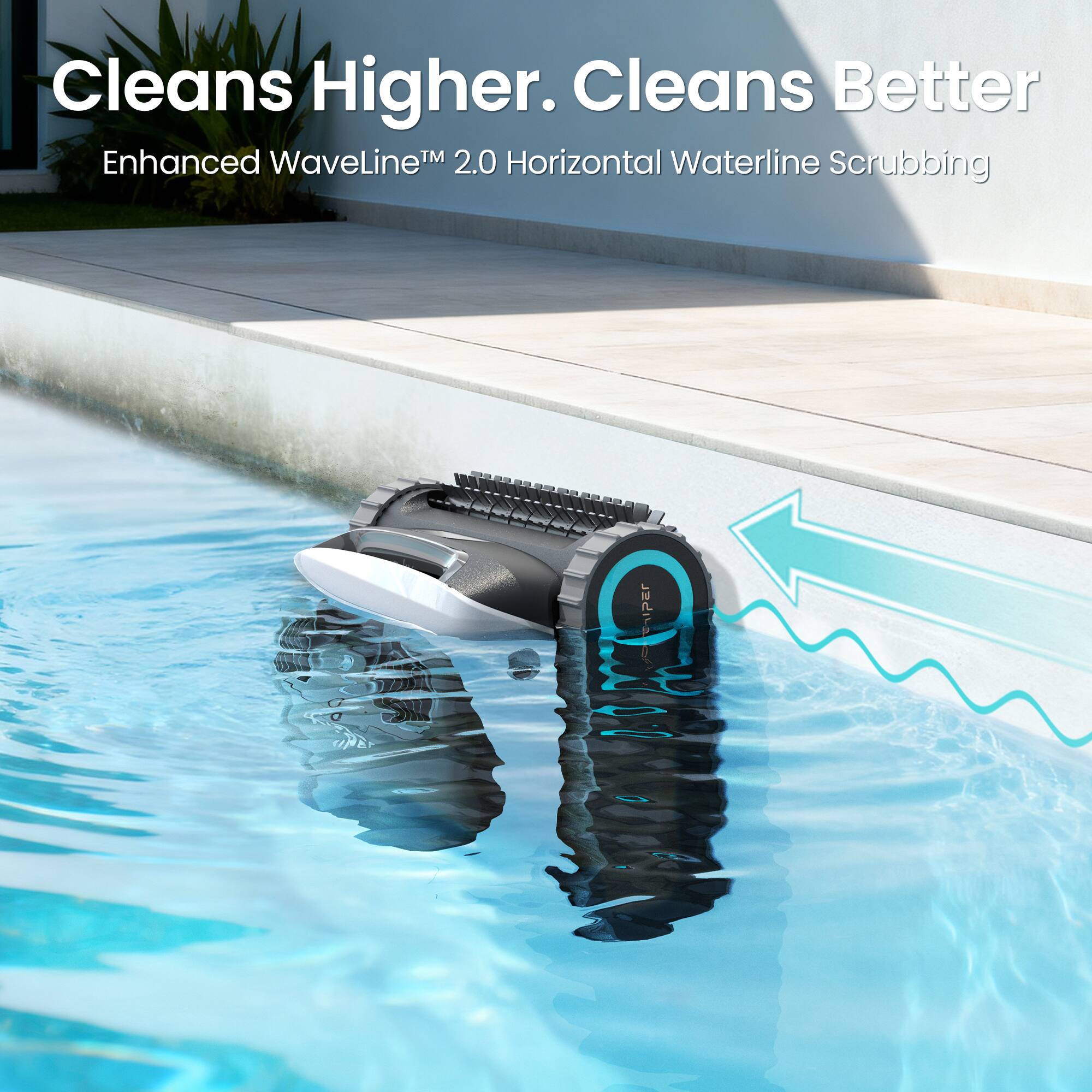 Cleans Higher. Cleans Better  
Enhanced WaveLine™ 2.0 Horizontal Waterline Scrubbing