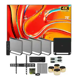 BRAVIA 7 75" 4K HDR Smart QLED Mini-LED TV (K-75XR70) with Sony BRAVIA Theater Quad and Sony SASW5 300W