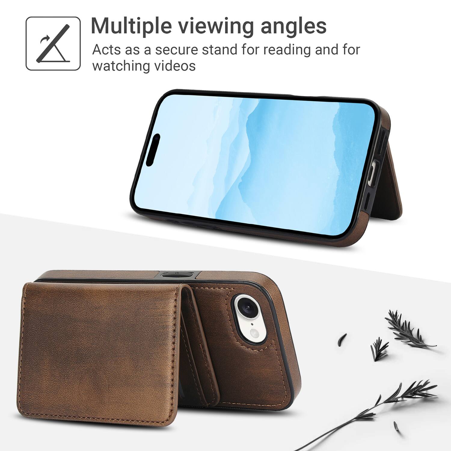 Multiple viewing angles  
Acts as a secure stand for reading and for watching videos