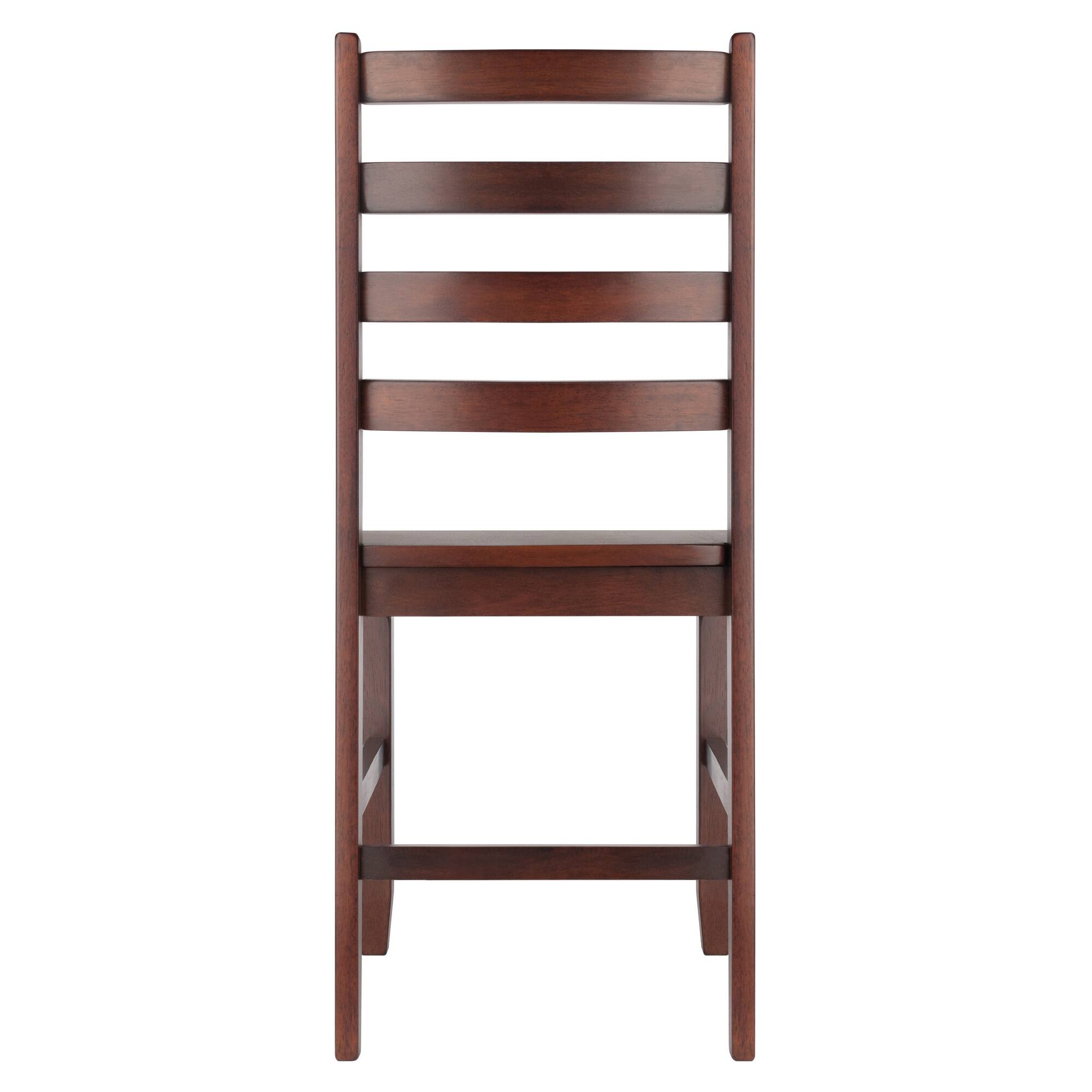 Alt View 3. Winsome Wood - Hamilton 2-Pc Ladder-back Chair Set - Walnut.