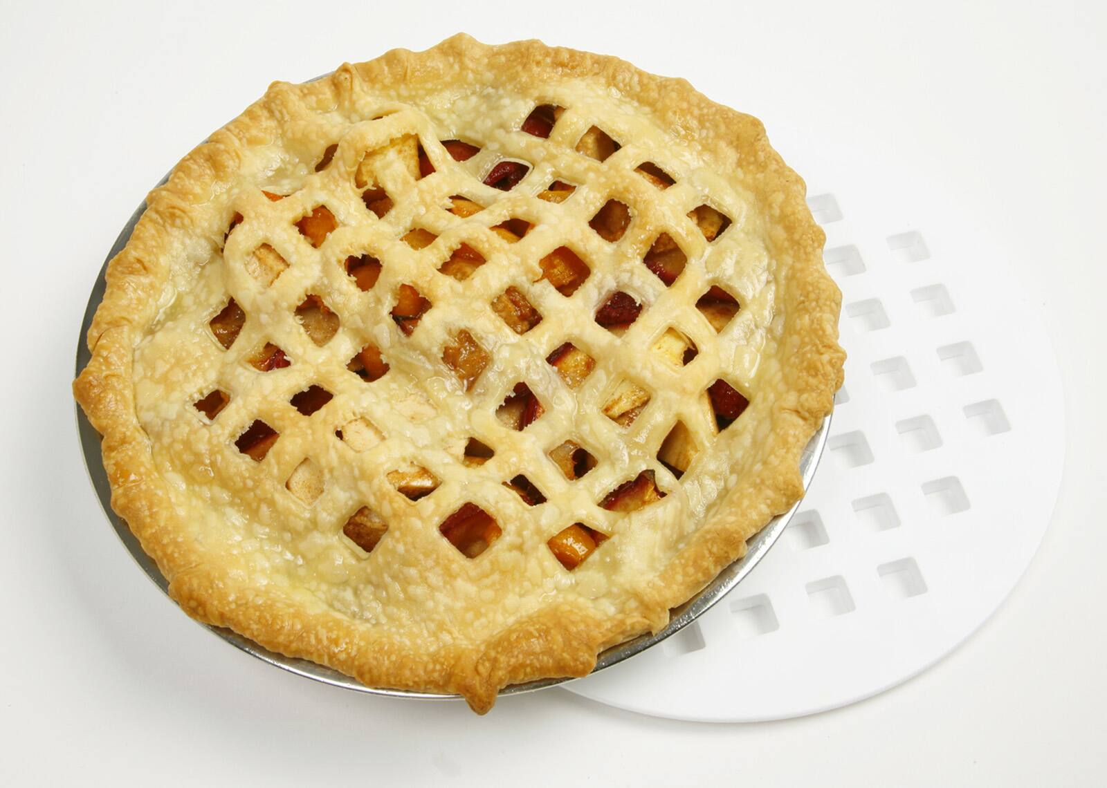 Alt View 4. Norpro - Lattice Pie Top Cutter – 10-Inch Crust Decoration Tool, White - White.