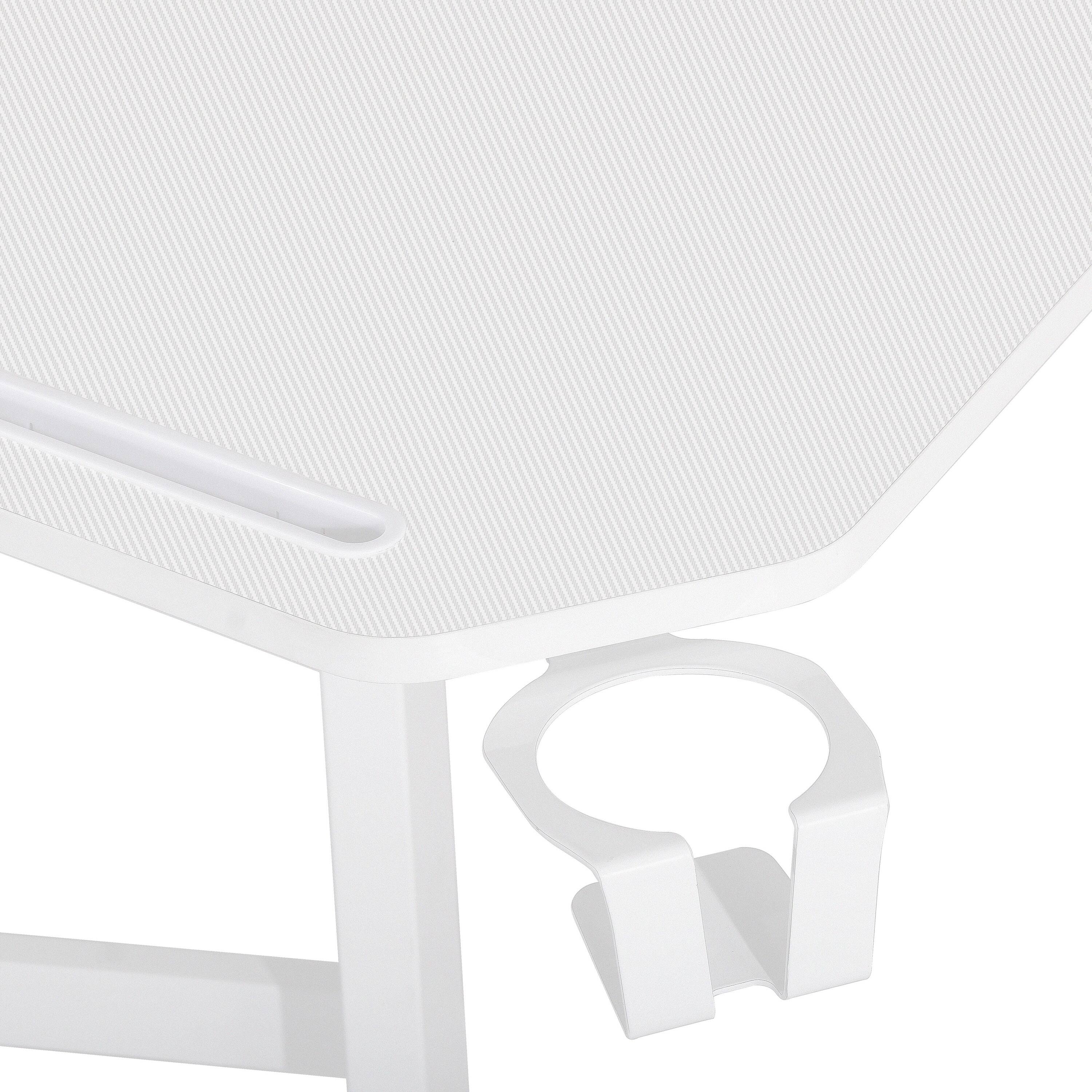 Alt View 8. Techni Sport - Techni Sport Defender Gaming Desk with Shelves & Accessory Holder - 70.5"W - White - White.