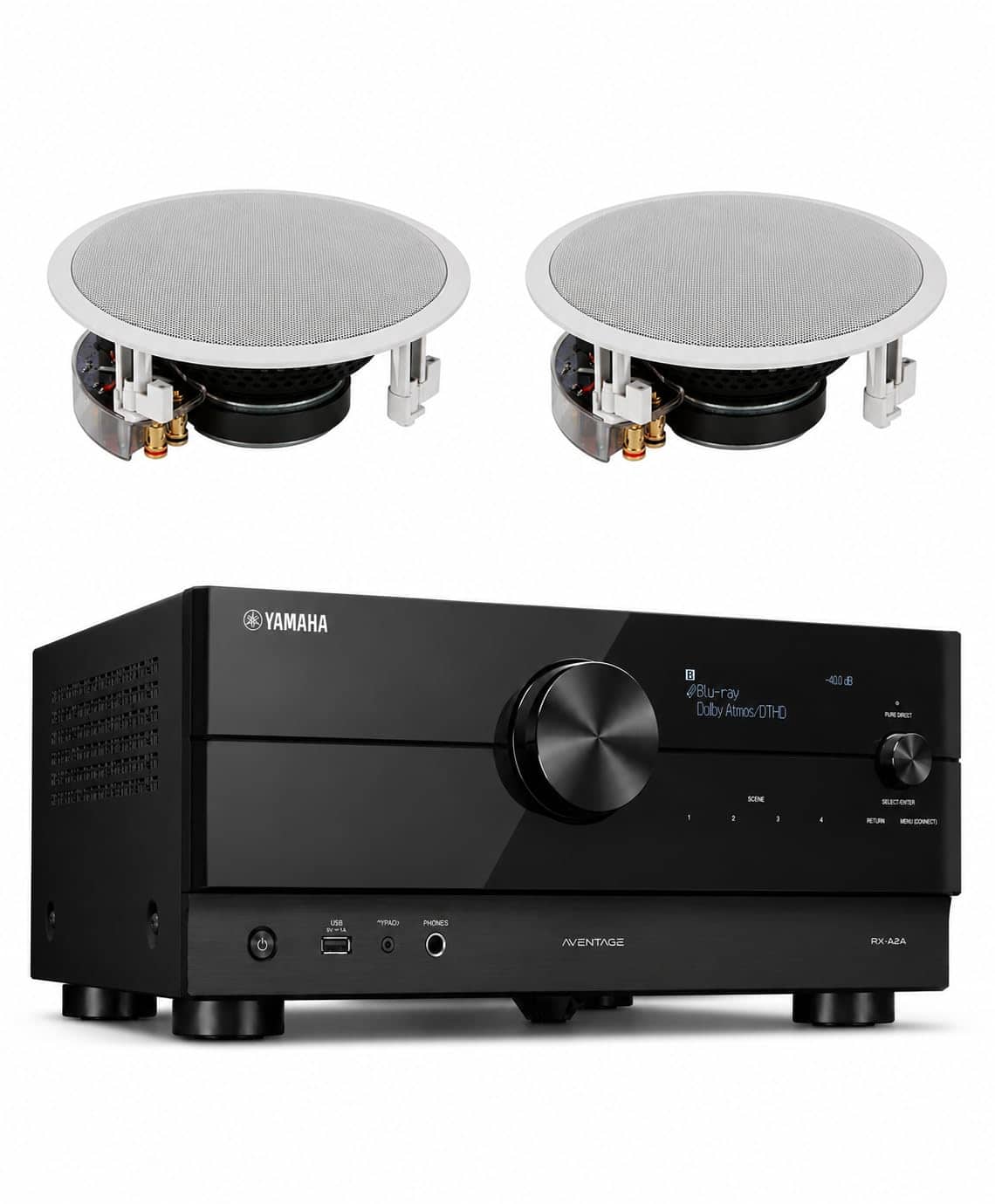 Yamaha - RX-A2A 7.2-Channel 8K AV Receiver Speaker Bundle - Black