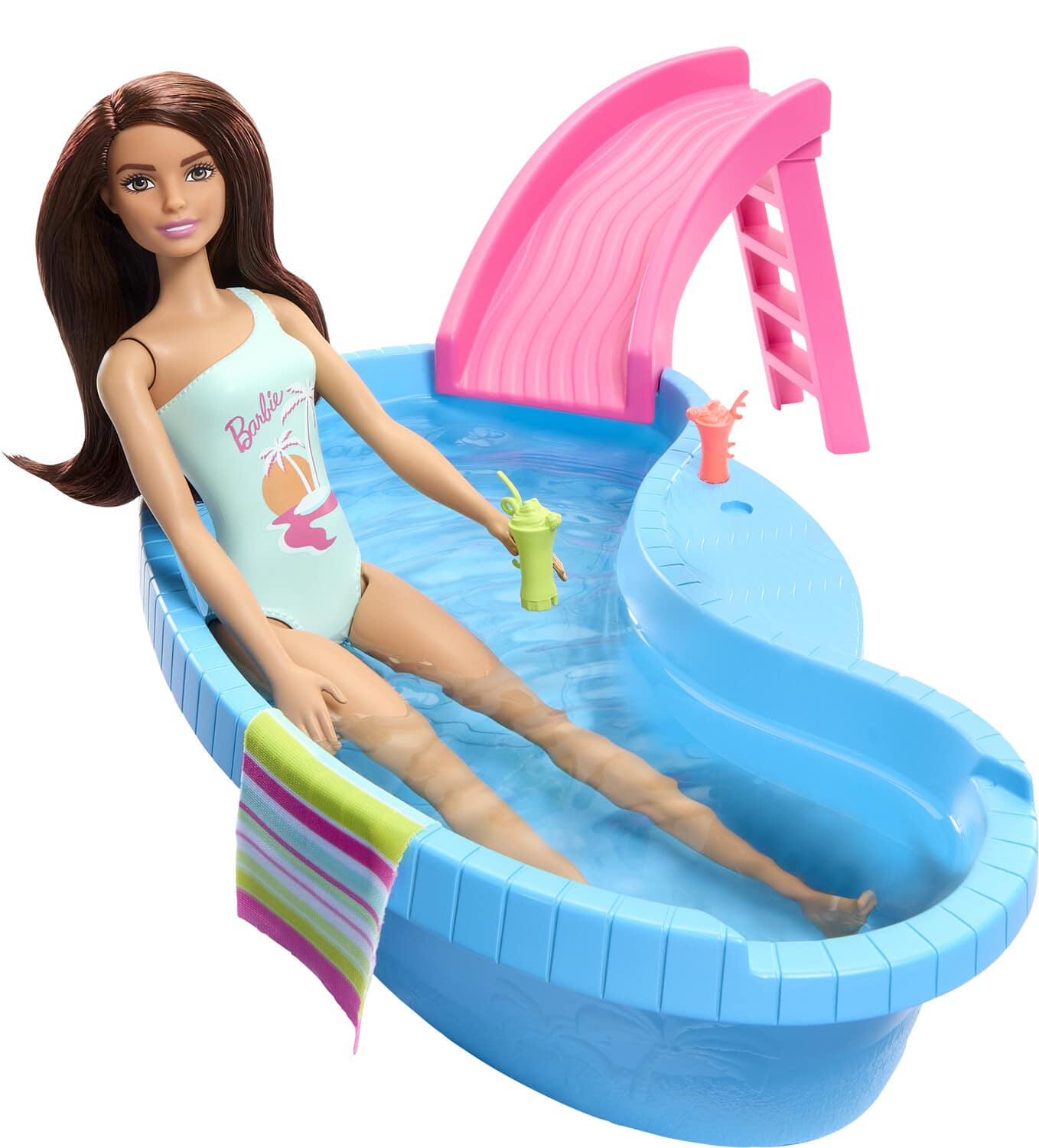 Mattel - Barbie Pool with Doll, Brunette - COLLECTABLES - Multicolor