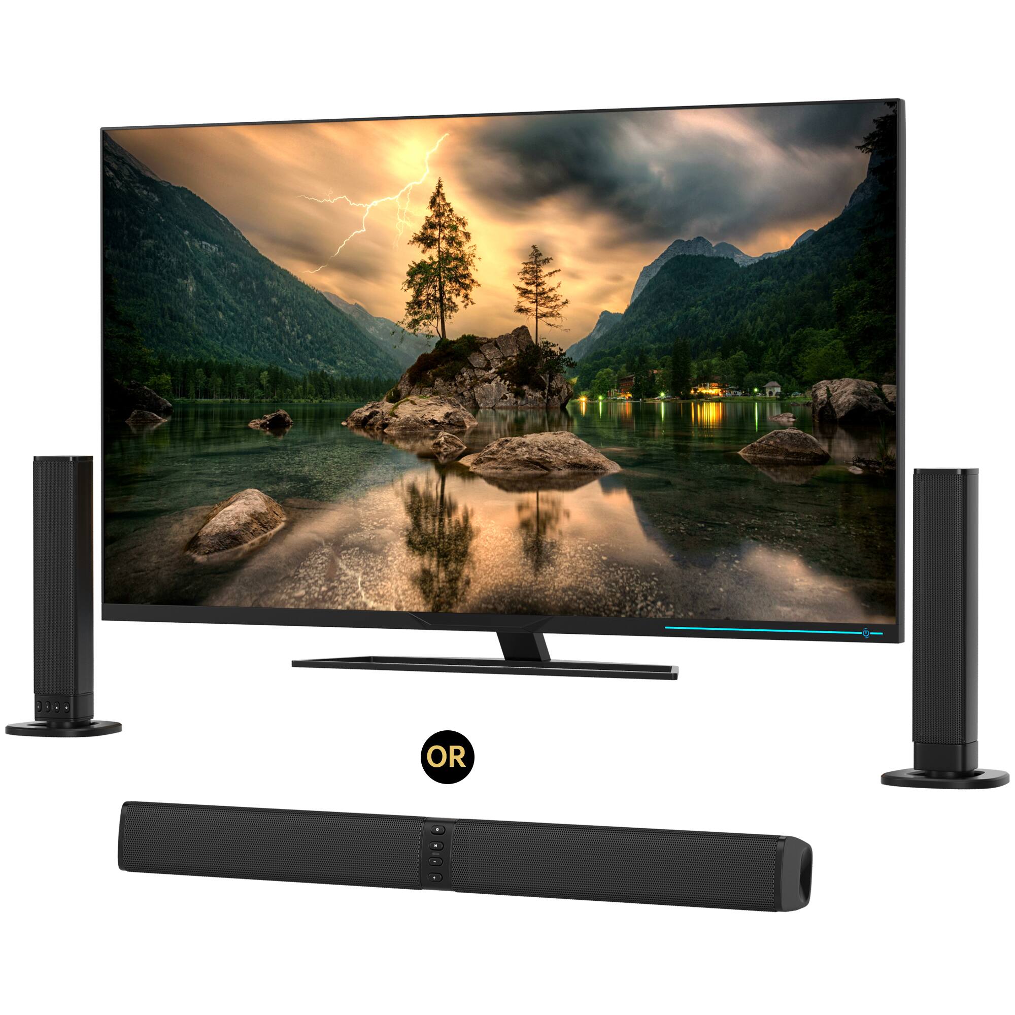 Front. Topteng - BS-36 ​​2.0CH Detachable Sound Bar with Wireless Subwoofer - Bluetooth, Portable, for Home Theater​​/PC - Black.