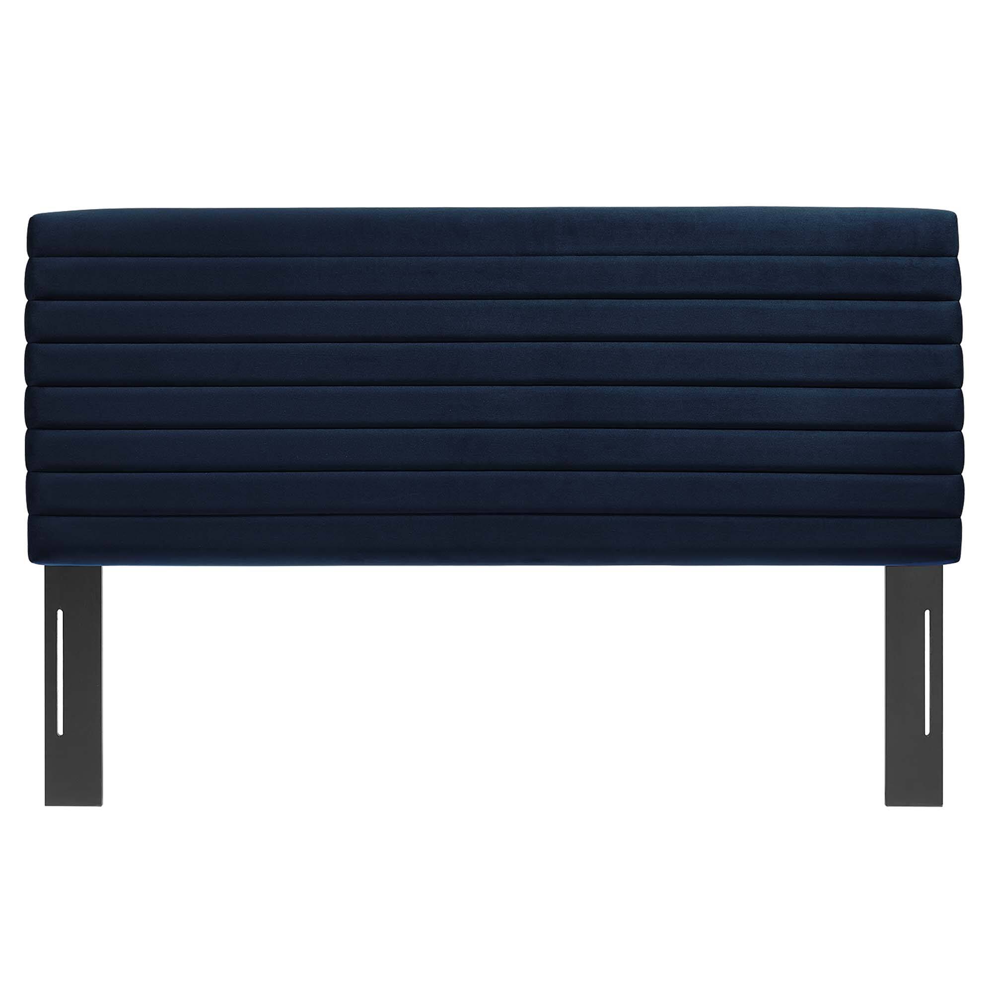 Left. Modway - Tranquil Channel Tufted King/California King Headboard  by Modway - Midnight Blue.