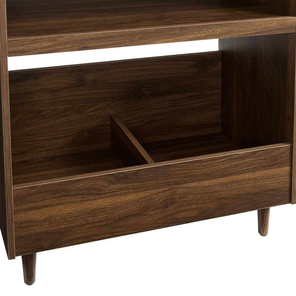 Alt View 6. Crosley Furniture - Liam Record Player Stand With Vinyl Storage - Walnut.