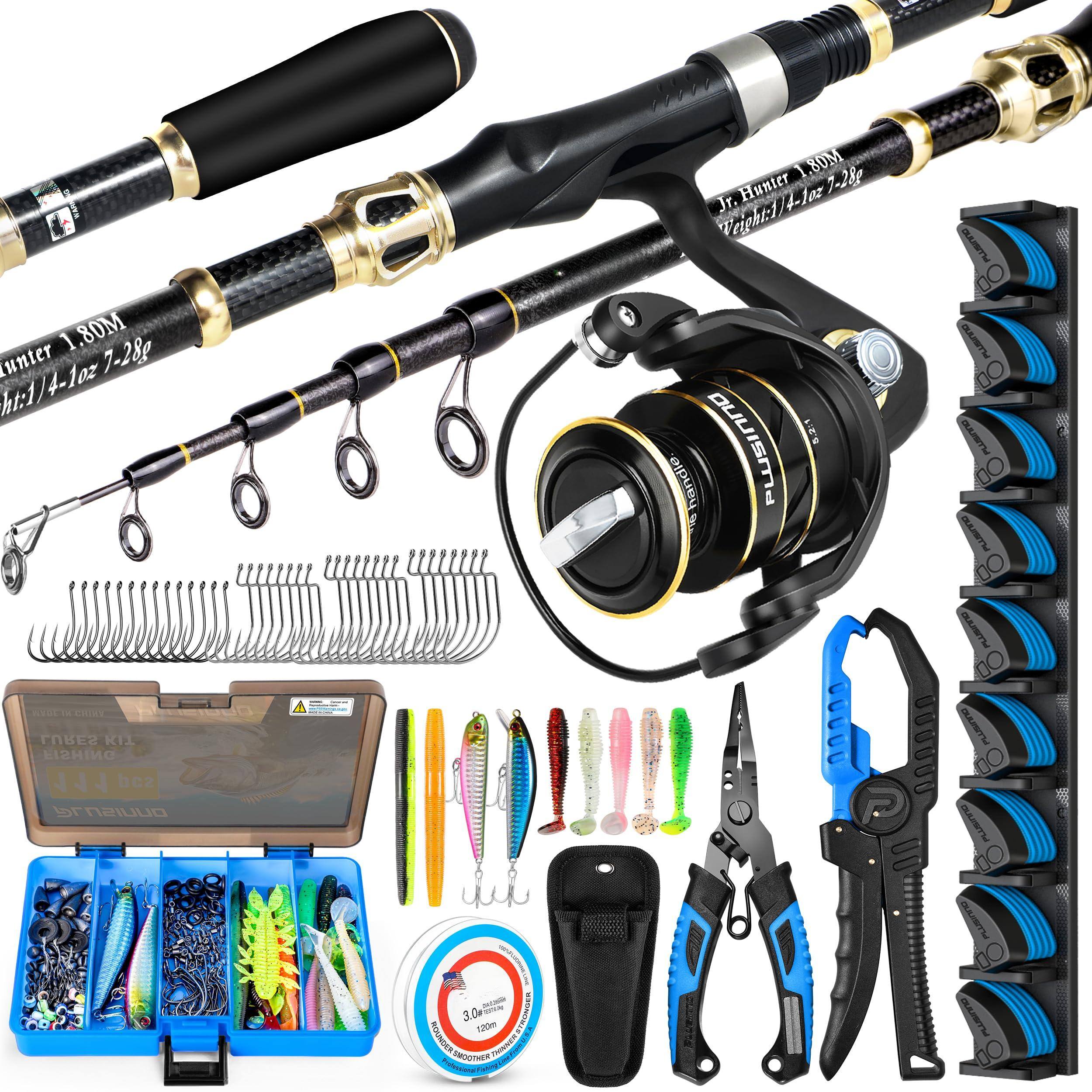 NICHOLAS KLEIN - Fishing Gear Full Kit Include Rod And Reel Combo Tackle Box With Lures Accessories Pliers - fishing combo with fishing rod holder