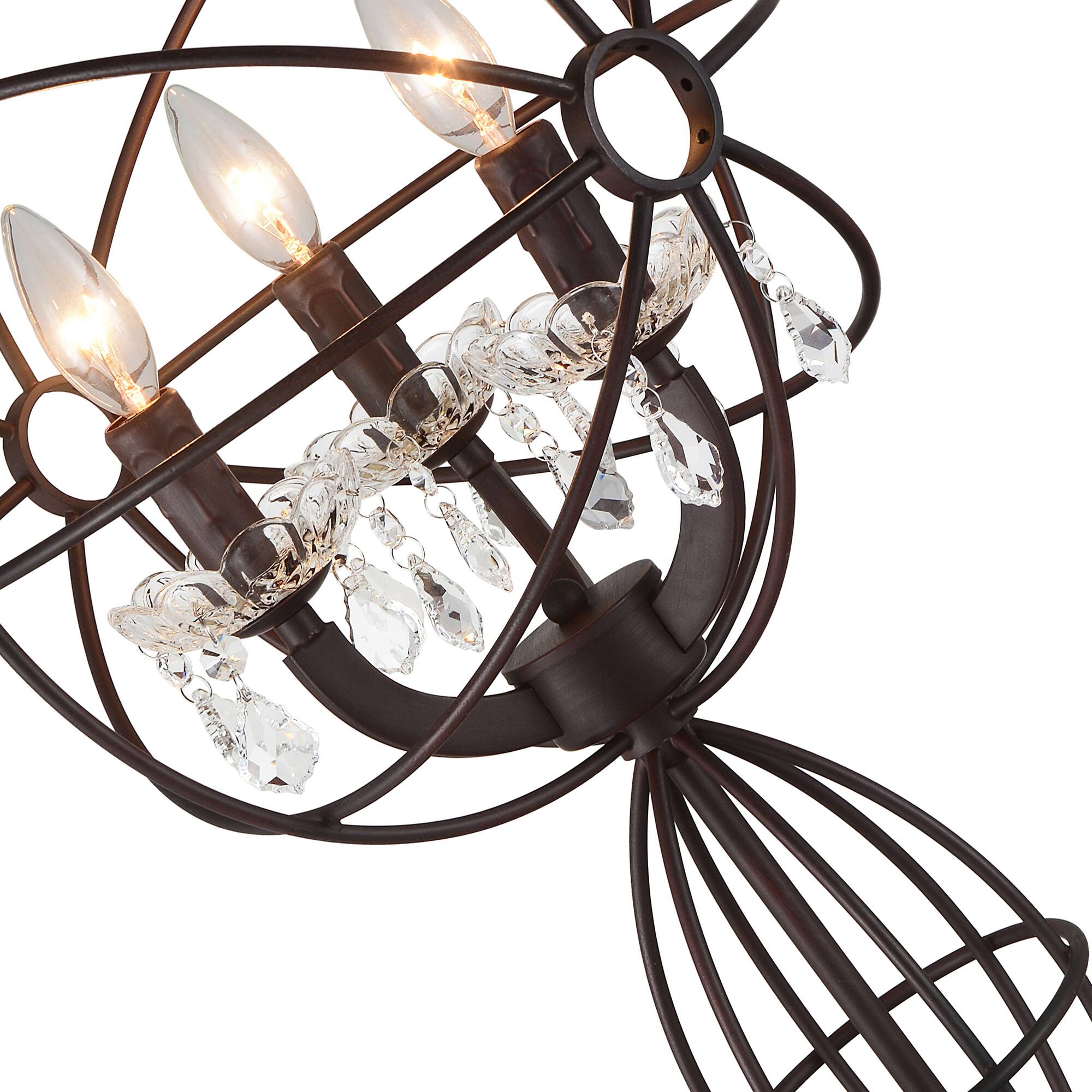 Left. CWI Lighting - Campechia 3 Light Floor Lamp With Brown Finish - Brown.