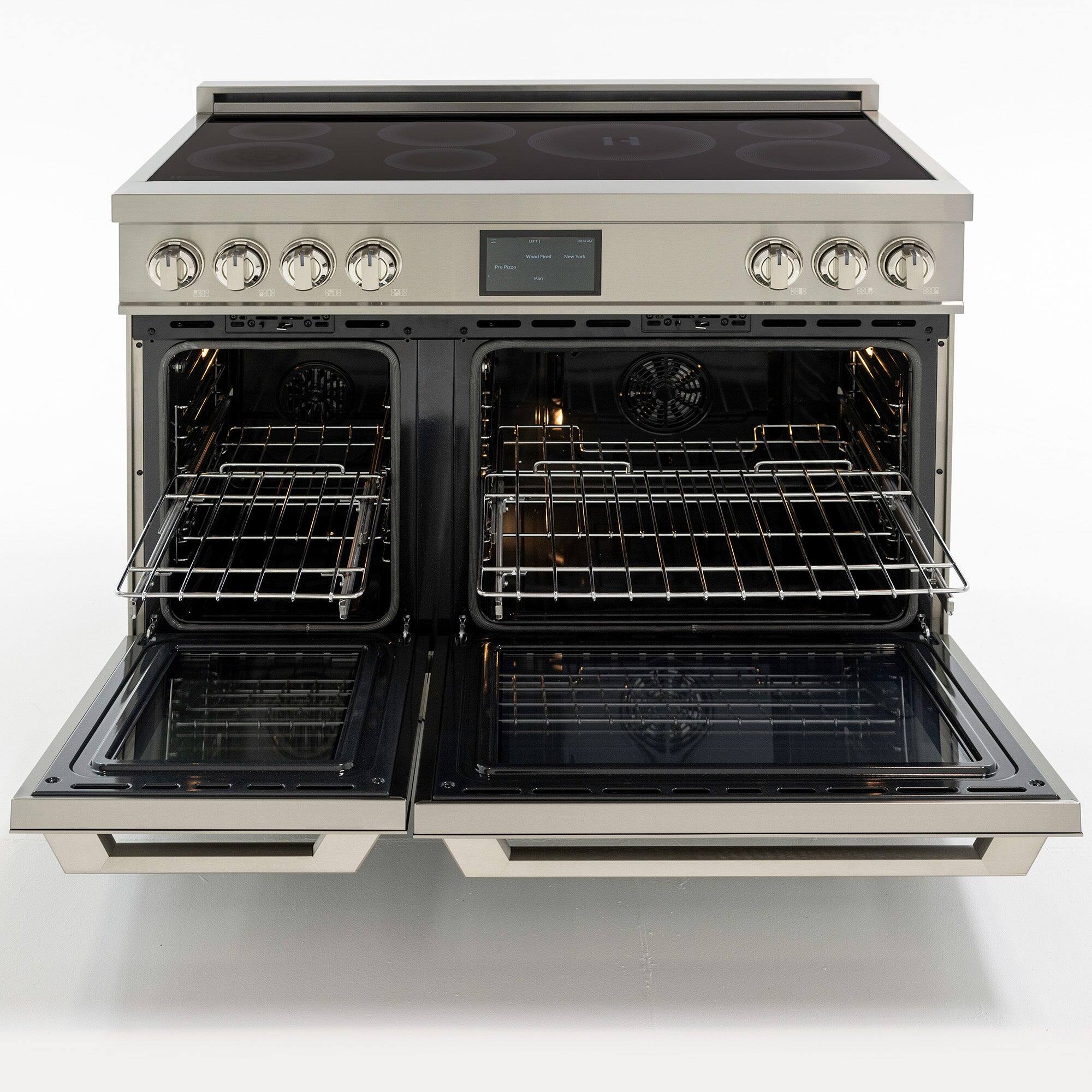 Alt View 1. Induction Hardware - Professional  48 Inch Induction Range with Double Convection Ovens & Air Fry, 7 Burner Electric Stove, Pizza Stone - Stainless Steel.