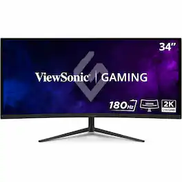 ViewSonic - VX3418C-2K 34 LCD UWQHD 180Hz, FreeSync Premium Curved Gaming Monitor (HDMI, Display Port) - Black