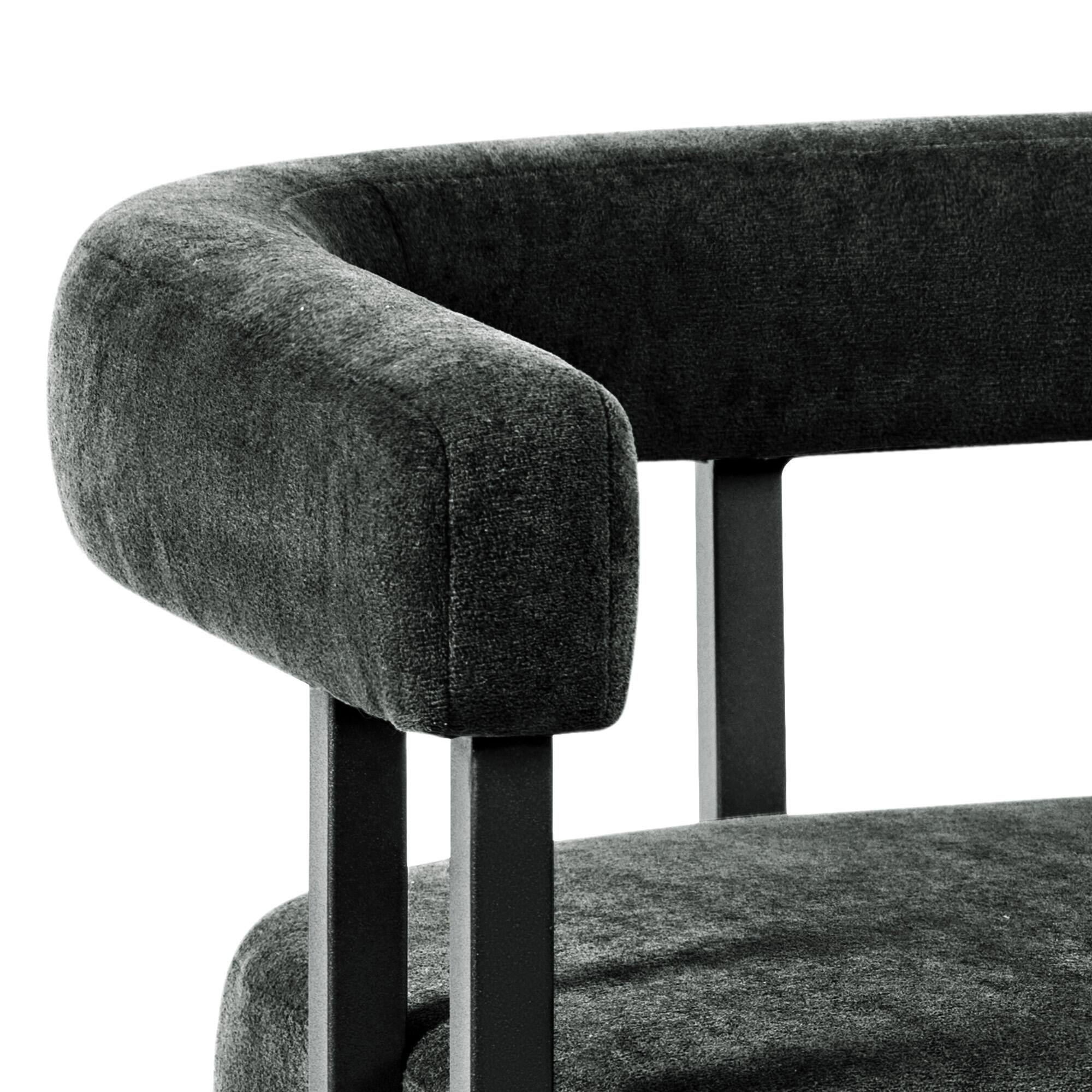 Left. KERDOM - 26'' Height Cloud Velvet Pub Bar Seats, Kitchen Island Stools with Arms Bar Stools Set of 2, Counter Padded High Chair - Carbon Black.