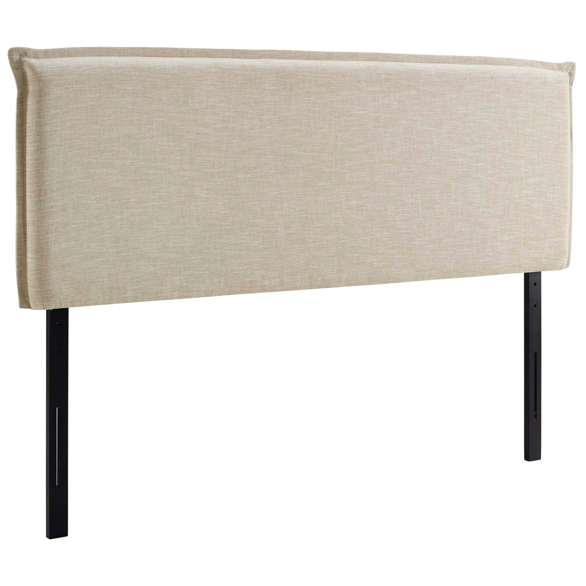 Angle. Modway - Camille Upholstered Fabric Queen Headboard by Modway - Brown.