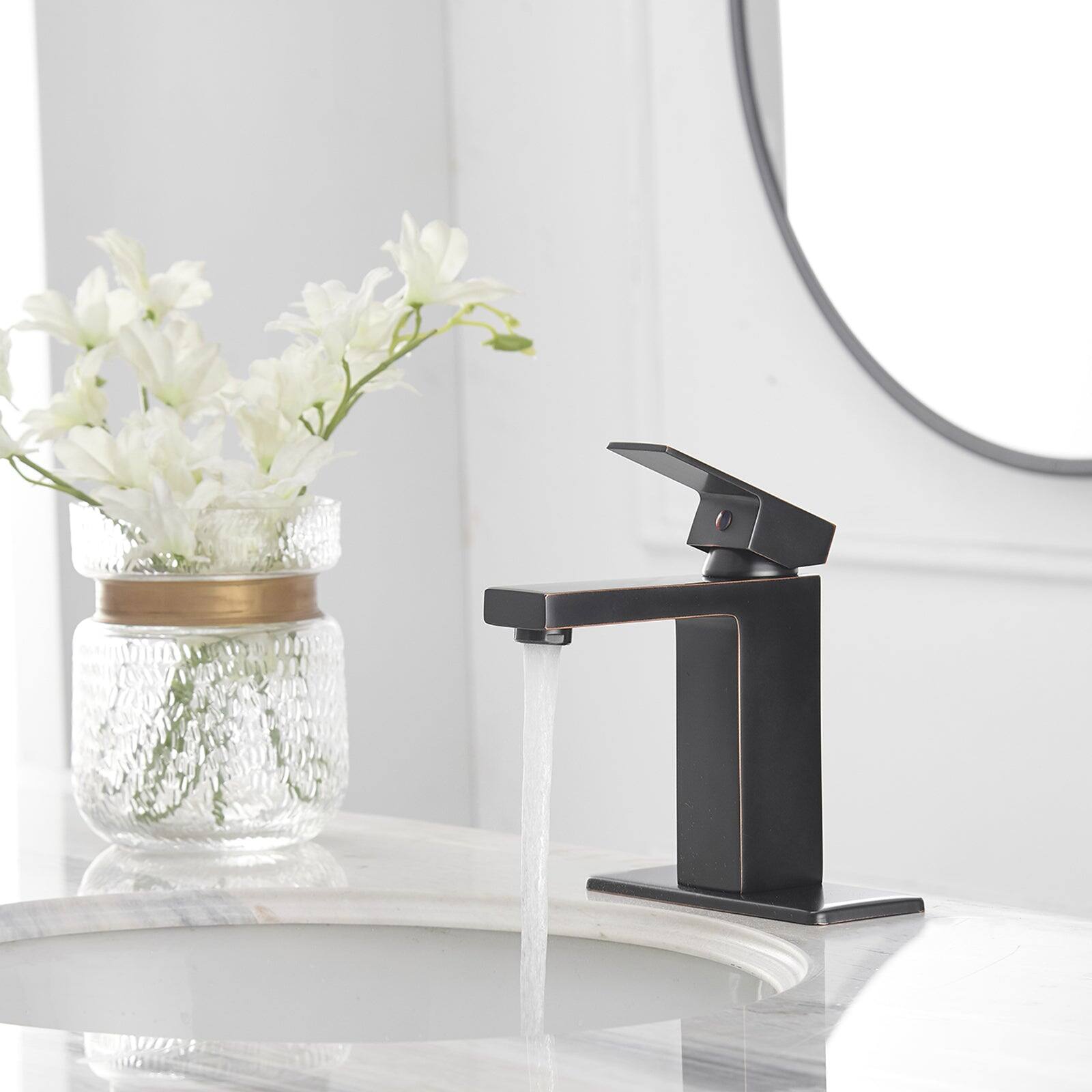 Alt View 1. Boyel Living - Single Handle Single Hole Bathroom Faucet with Deckplate Included and Pop Up Drain in Oil Rubbed Bronze - Oil Rubbed Bronze.