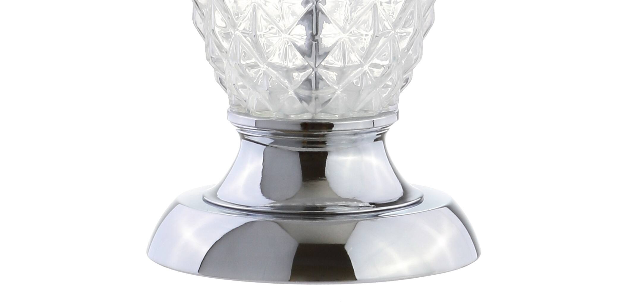 Alt View 7. Jonathan Y - Jane 24" Glass LED Table Lamp, Clear/Chrome - Clear/Chrome.