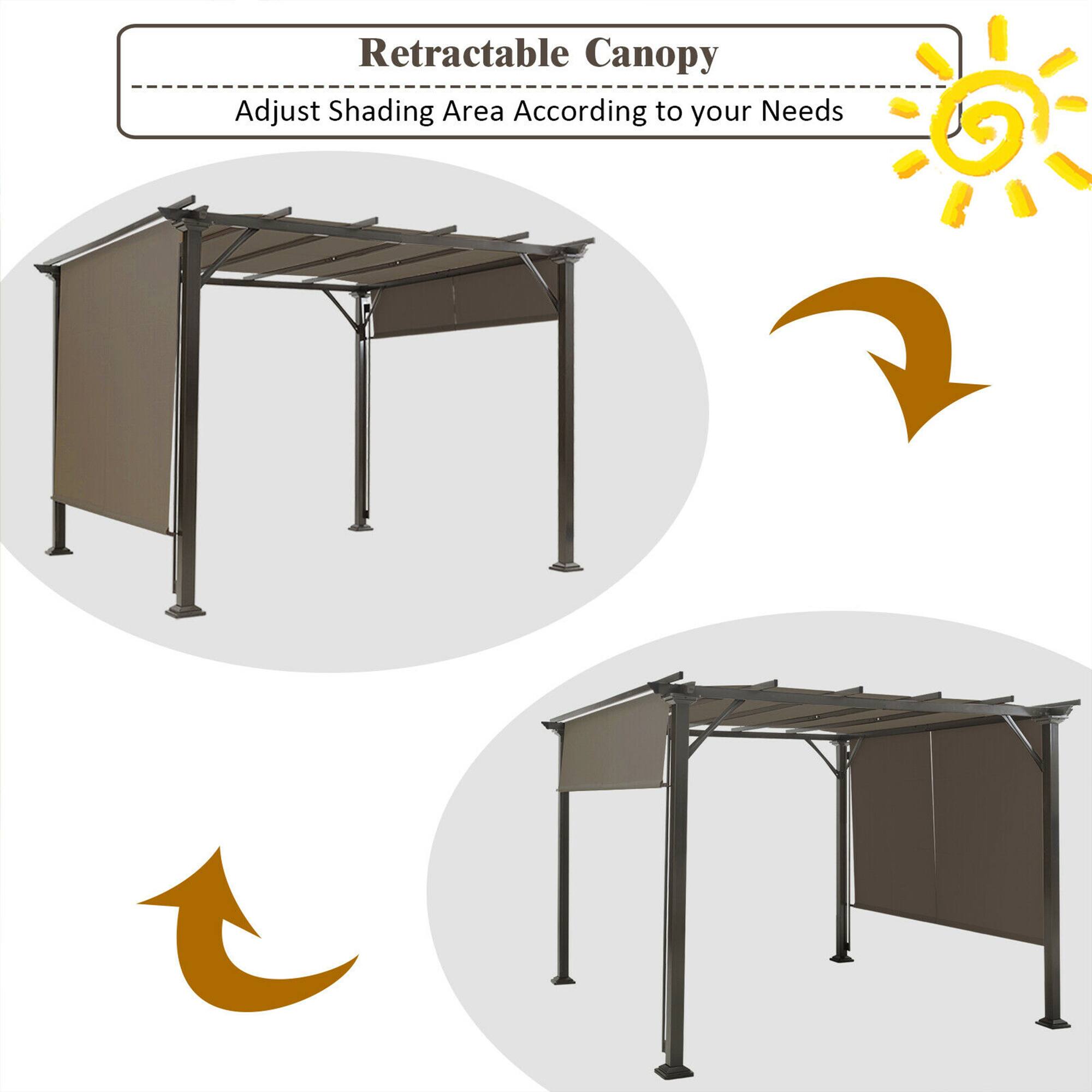 Retractable Canopy  
Adjust Shading Area According to your Needs