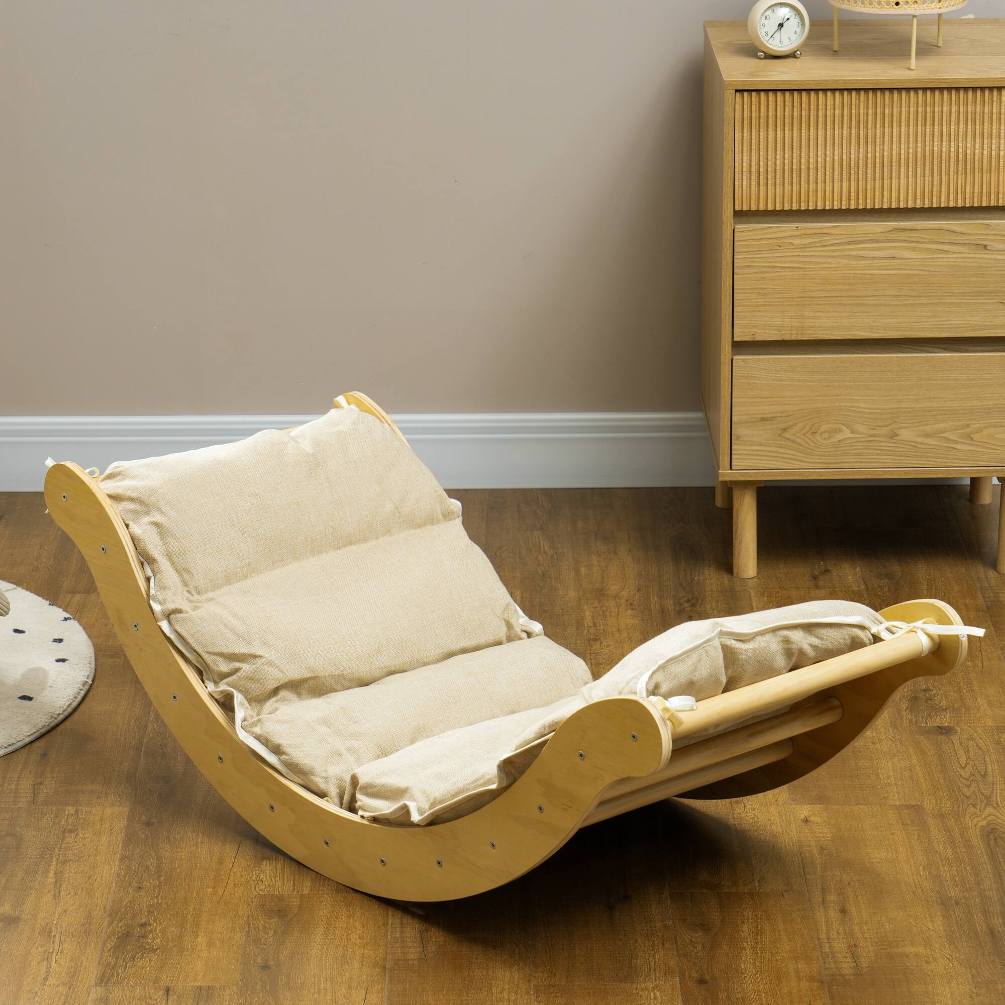 Alt View 4. Qaba - Pikler Triangle Set, 4 in 1Indoor Toddler Climbing Toys with Arch Climber, Ramp & Cushion, Montessori Climbing Set.