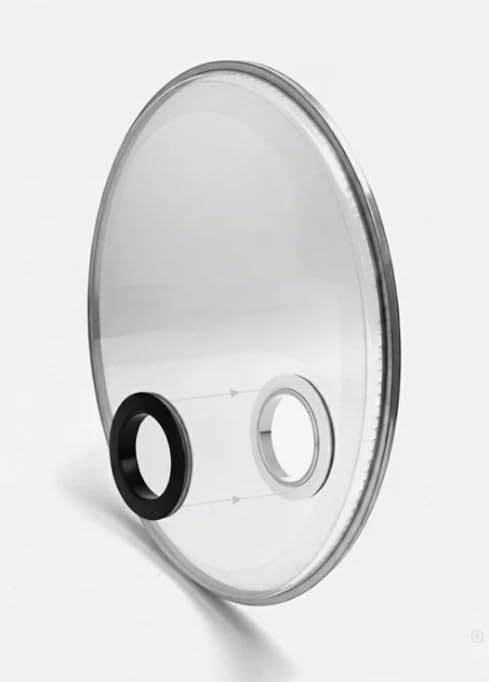 Left. Gibraltar Hardware - 5" Port Hole Protector Rings, Two-Piece Snap-On Design for Bass Drum Head Protection.