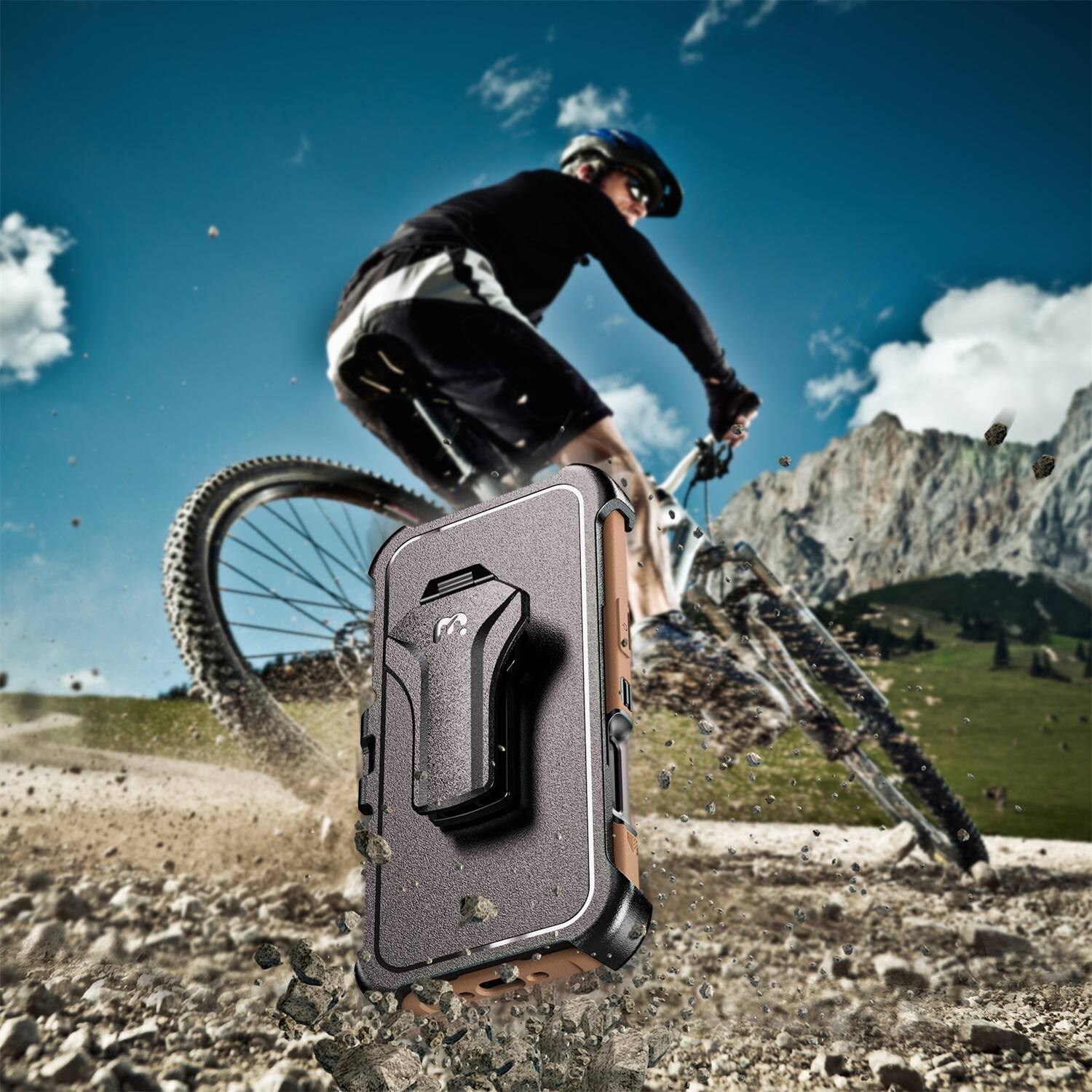 Alt View 4. Mybat Pro - MyBat Pro Maverick Series MagSafe Case w/ Holster and Tempered Glass for Apple iPhone Air 6.5'' - Brown - Brown.