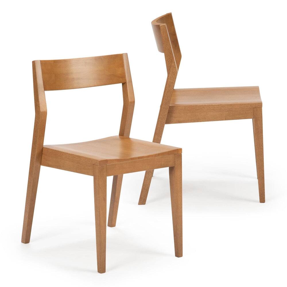 Alt View 9. Plank+Beam - Modern Dining Chair (2 pack), Pecan - Pecan.