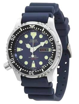 Citizen - Promaster Rubber Strap Blue Dial Automatic Diver's NY0040-17L 200M Men's Watch - Silver, Blue