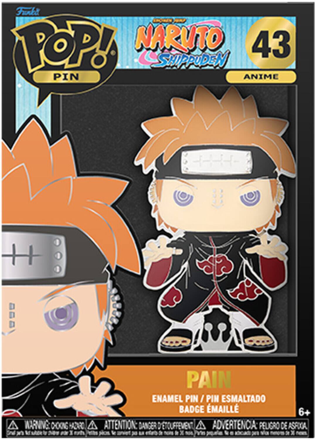 Funke POP! NARUTO 43 SHIPPUDEN PIN ANIME WARNING: CHOKING HAZARD I PAIN ENAMEL PIN / PIN ESMALTADO BADGE ÉMAILLÉ 6+ ATTENTION: DANGER D'ETOUFFEMENT ADVERTENCIA PELIGRO DE ASFOCA x