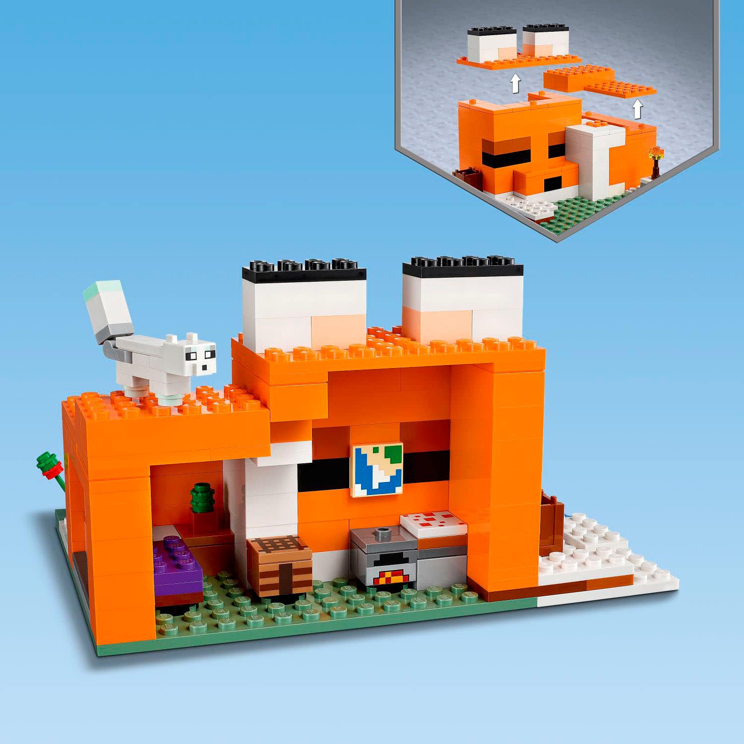 Left. LEGO - Minecraft The Fox Lodge 21178.