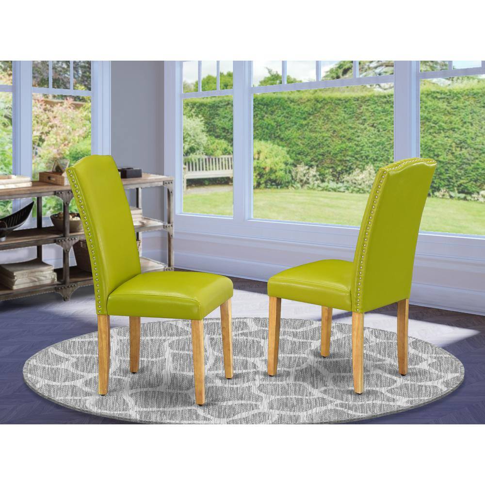 Angle. East West Furniture - Dining Chair Oak - Brown.