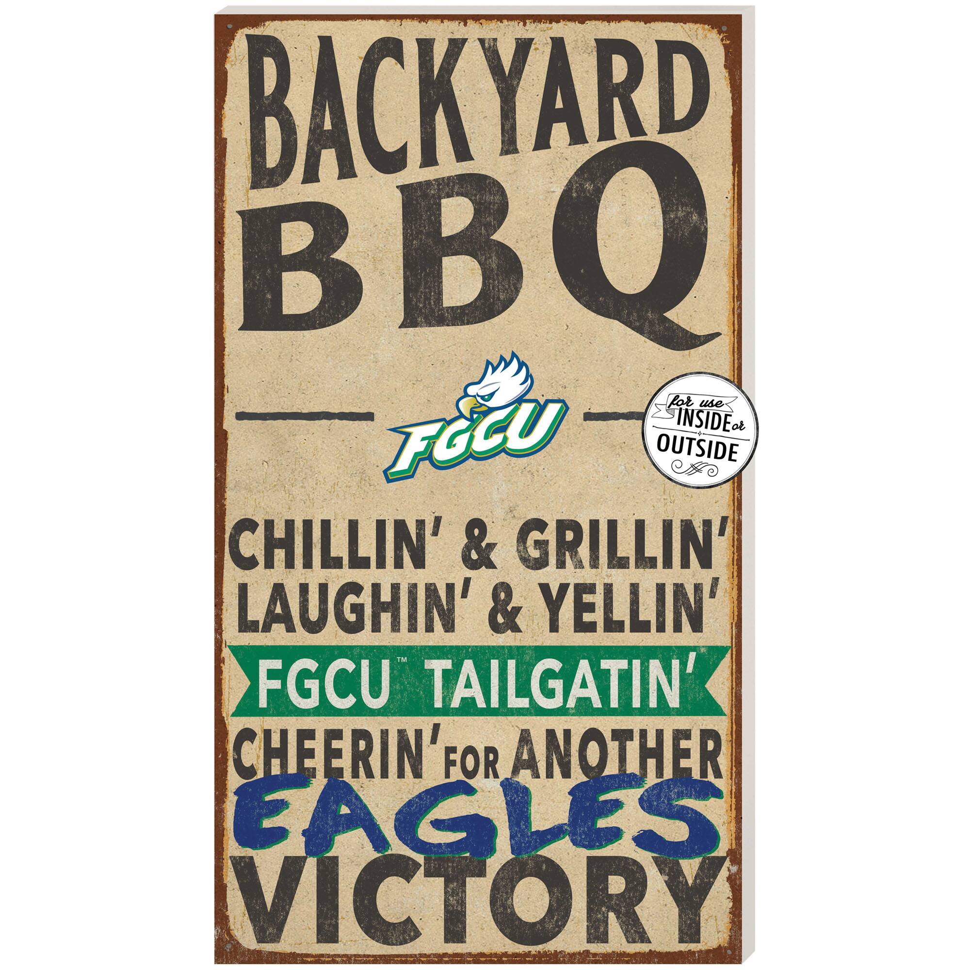 Brown Florida Gulf Coast Eagles 11'' x 20'' Indoor/Outdoor BBQ Sign
