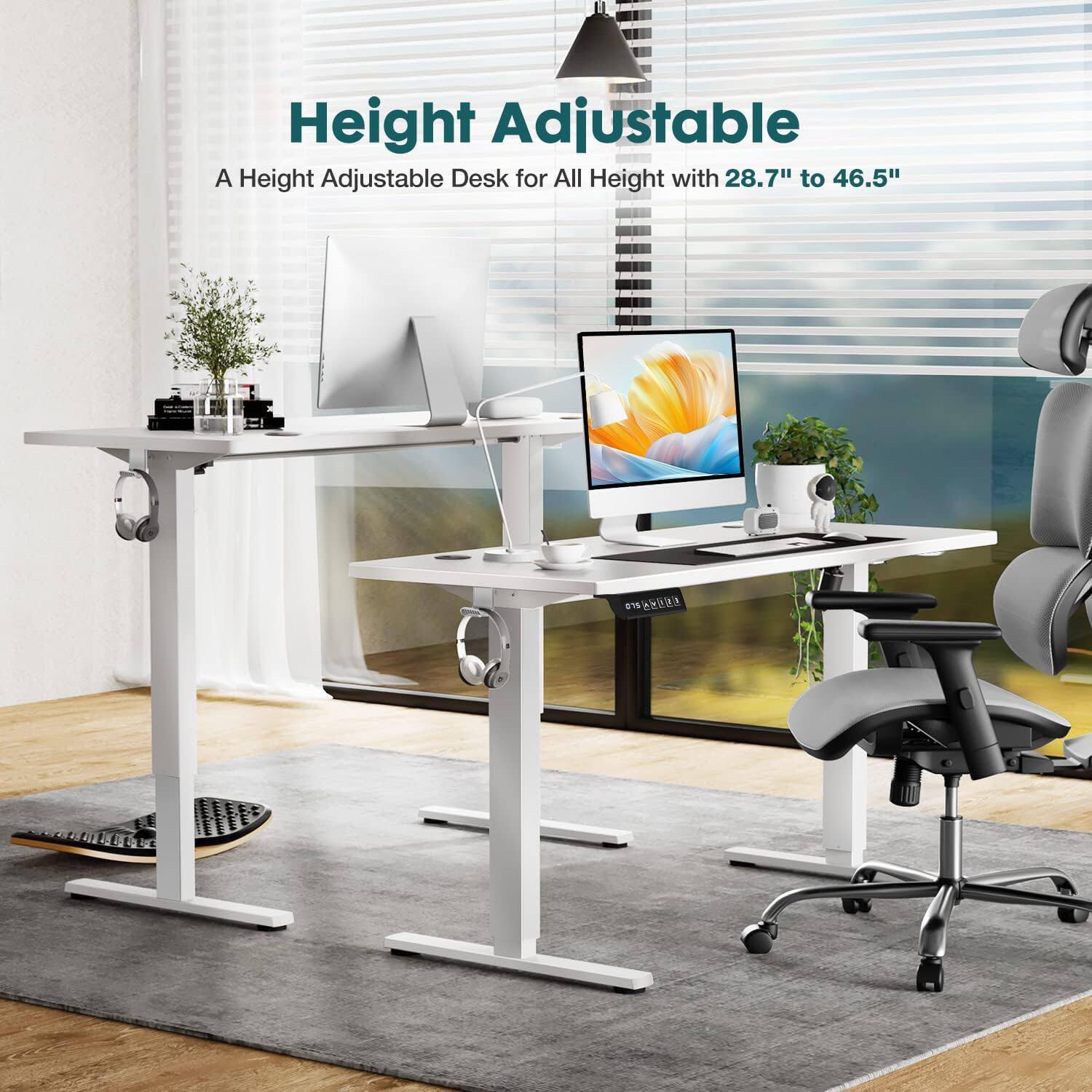 Height Adjustable  
A Height Adjustable Desk for All Height with 28.7" to 46.5"