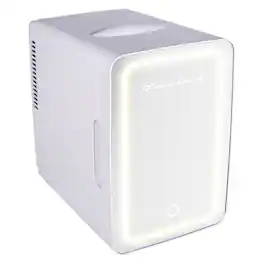 Frigidaire - Efmis170_b- 6.5-l 9-can Mini Portable Personal Fridge With Lighted Mirror Door - White