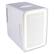 Front. Frigidaire - 6.5-L 9-Can Mini Portable Personal Fridge with Lighted Mirror Door - White.