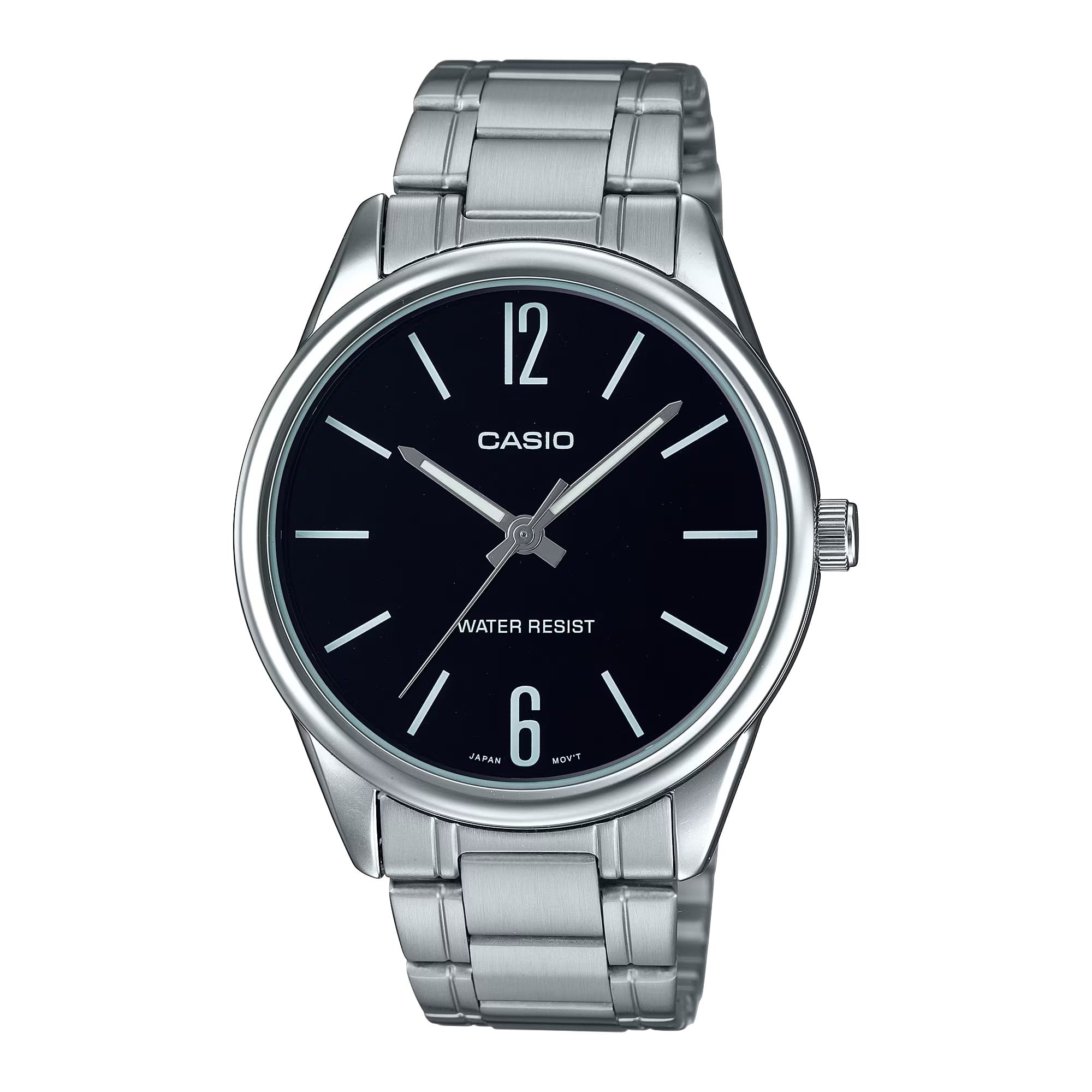 Casio - Men’s Analog Watch with Black Dial - MTP-V005D-1B - Silver